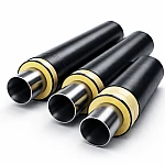 Стальная труба 48х3.5 мм в ППУ-ПЭ изоляции 125 мм - фото