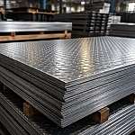 Лист стальной рифленый ромб 2.5 мм СТ0 ГОСТ 8568-77 - фото