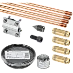 Зажим заземления стержень — стержень крестообразный, латунь - фото